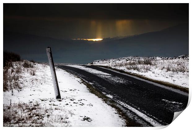 Askrigg Common in Winter Print by Heidi Stewart