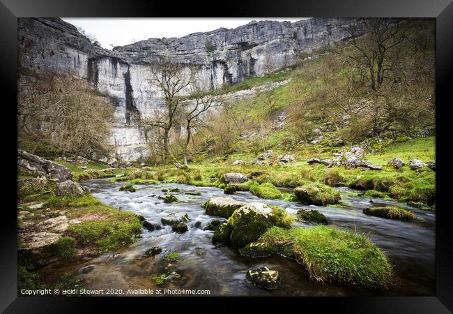 Malham Cove in the Yorkshire Dales Framed Print by Heidi Stewart