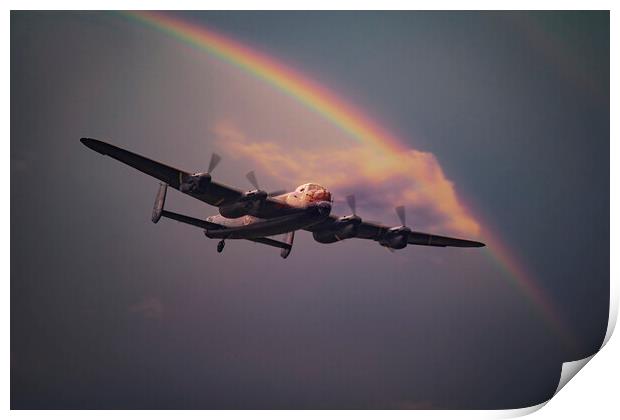 Lancaster Bomber Storm Print by J Biggadike