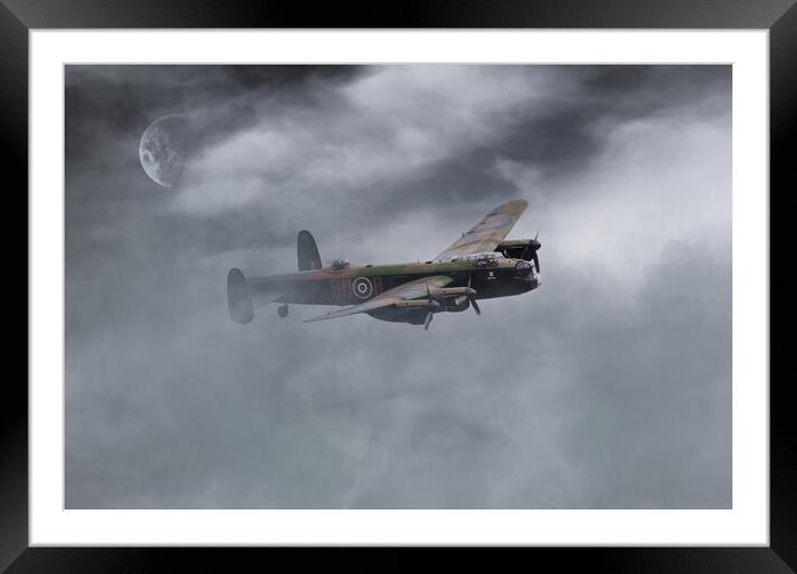 Lancaster Bombers Moon Framed Mounted Print by J Biggadike