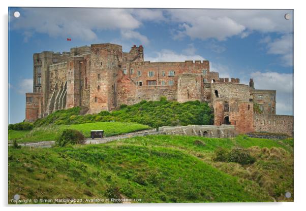 Bamburgh Castle in Northumberland Acrylic by Simon Marlow