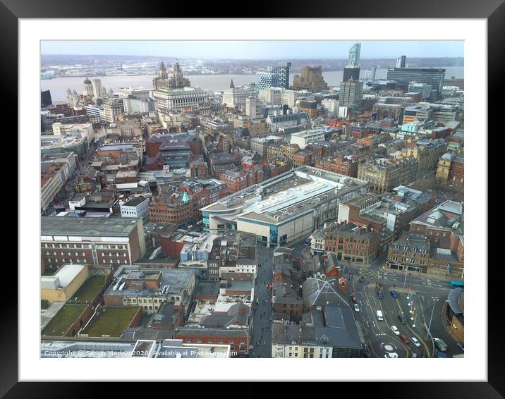 Liverpool City Skyline Framed Mounted Print by Simon Marlow