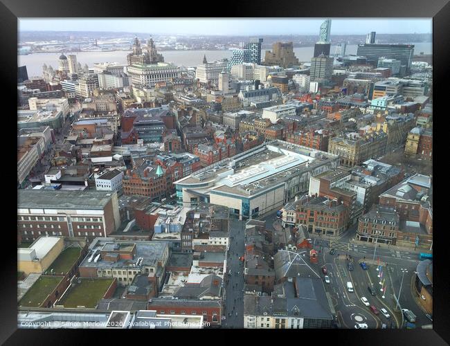 Liverpool City Skyline Framed Print by Simon Marlow
