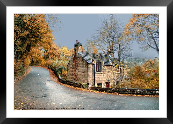 Autumn Day Cottage in Ashover Framed Mounted Print by Alison Chambers