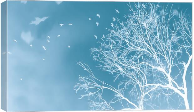 Winters Mystical Tree Canvas Print by Beryl Curran