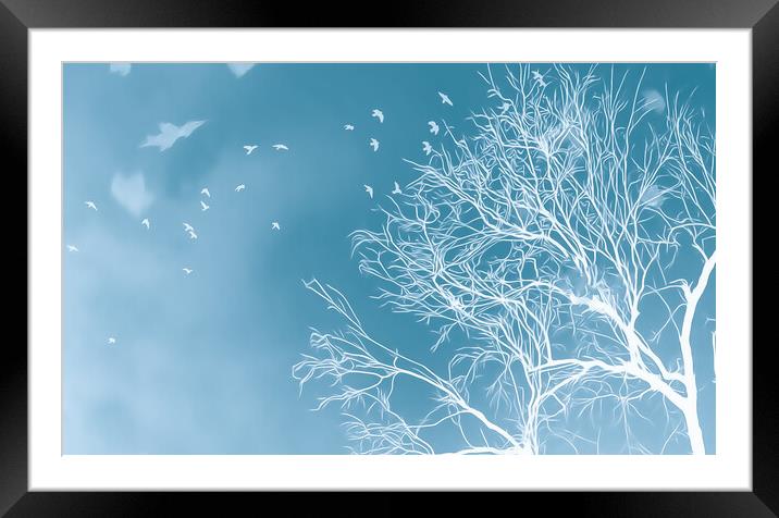 Winters Mystical Tree Framed Mounted Print by Beryl Curran