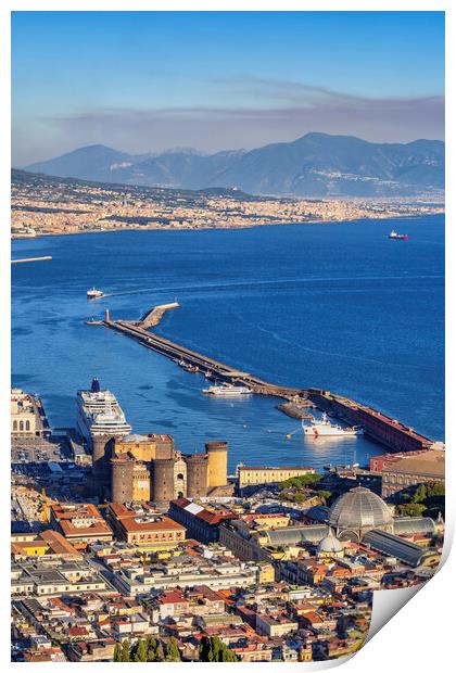 City of Naples in Italy Print by Artur Bogacki