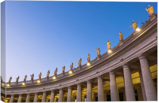 Vatican Colonnade At Dusk Canvas Print by Artur Bogacki