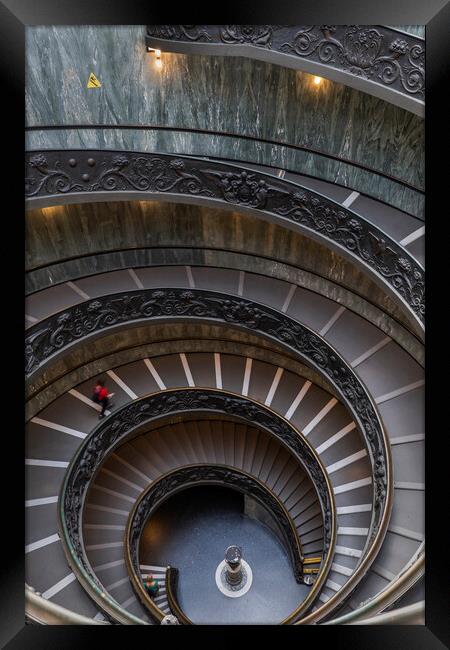 Bramante Staircase in Vatican Framed Print by Artur Bogacki