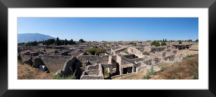City of Pompeii Panorama in Italy Framed Mounted Print by Artur Bogacki