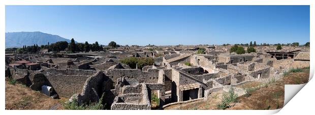 City of Pompeii Panorama in Italy Print by Artur Bogacki