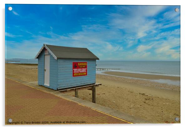 The Lone Beach Hut Acrylic by Tony Brooks