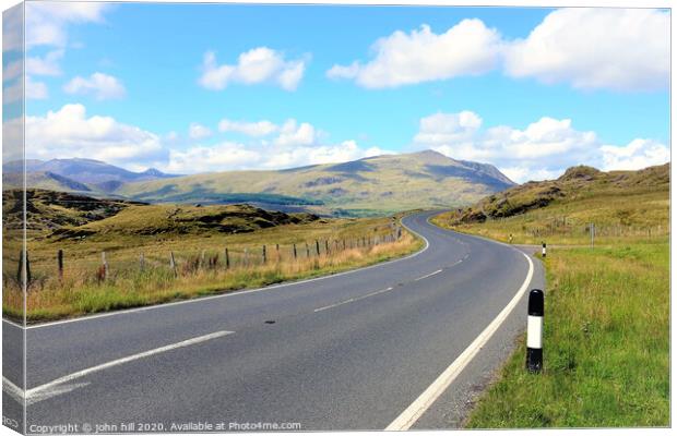 The Crimea pass in Snowdonia Wales. Canvas Print by john hill