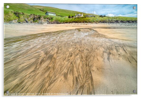 Patterns in the Sand , Maywick Shetland Acrylic by Richard Ashbee