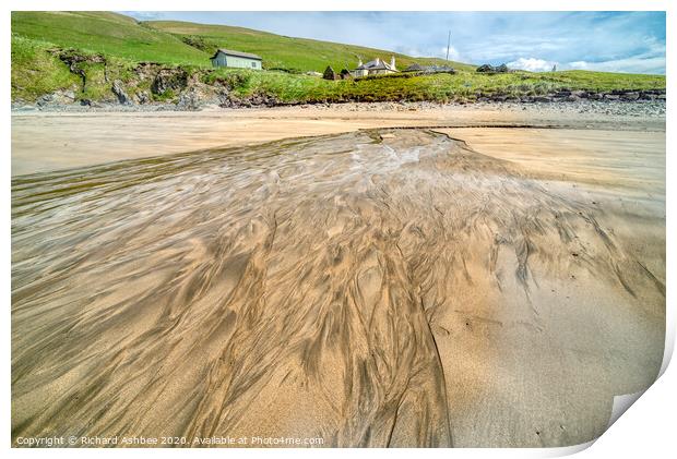 Patterns in the Sand , Maywick Shetland Print by Richard Ashbee