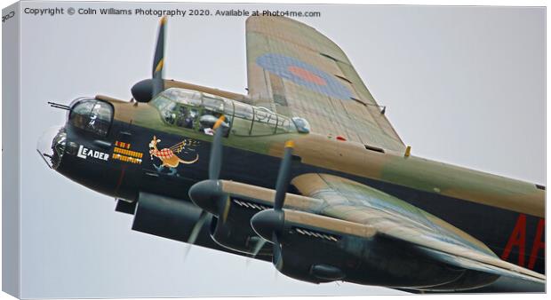 Lancaster Bomber on A Close Pass At RIAT 2019 Canvas Print by Colin Williams Photography