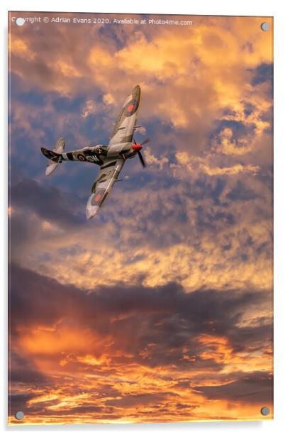 Supermarine Spitfire Acrylic by Adrian Evans