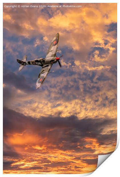 Supermarine Spitfire Print by Adrian Evans