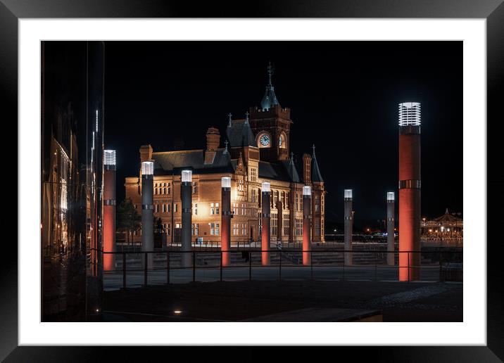 Cardiff bay columns Framed Mounted Print by Dean Merry