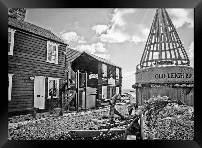 Old wooden cottages at Leigh on Sea, Essex, UK.  Framed Print by Peter Bolton