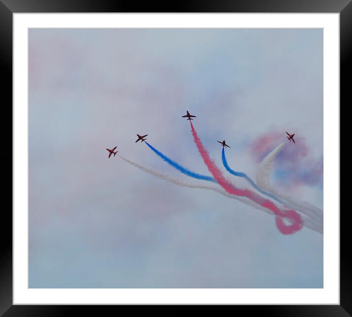 Red Arrows at Rhyl Airshow Framed Mounted Print by MIKE HUTTON