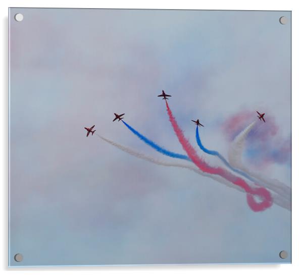 Red Arrows at Rhyl Airshow Acrylic by MIKE HUTTON