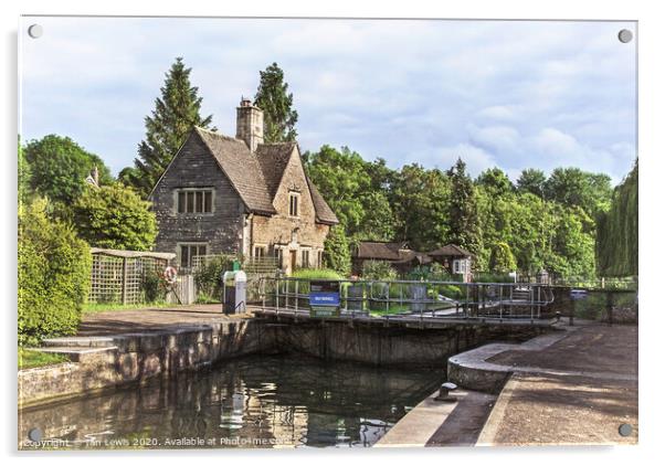Iffley Lock Near Oxford Acrylic by Ian Lewis