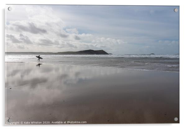 Surfer at Polzeath Acrylic by Kate Whiston