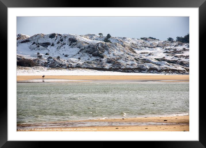 Snow at the beach Framed Mounted Print by Kate Whiston