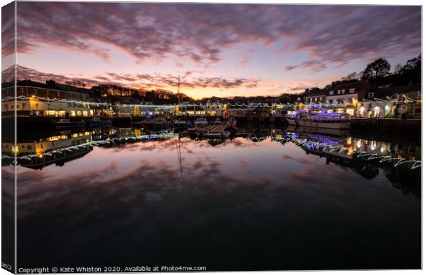 Christmas in Padstow Canvas Print by Kate Whiston