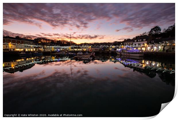 Christmas in Padstow Print by Kate Whiston