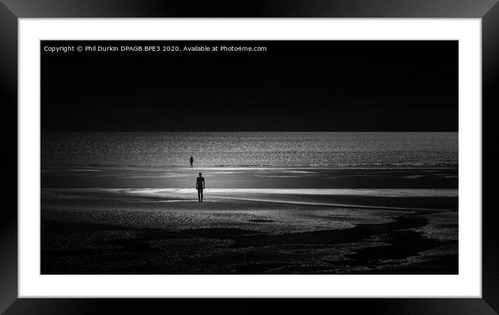 Moonlit Crosby Beach Framed Mounted Print by Phil Durkin DPAGB BPE4