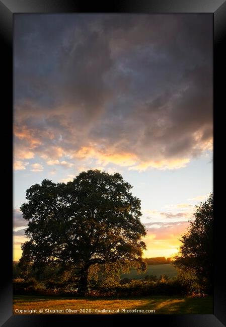 Moody sunset Framed Print by Stephen Oliver