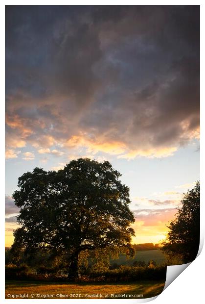 Moody sunset Print by Stephen Oliver