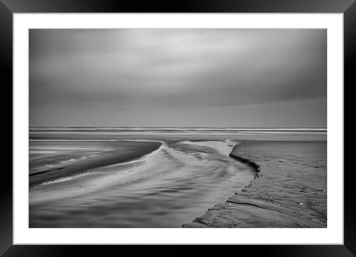 Minimalistic Ainsdale Beach Framed Mounted Print by Roger Green