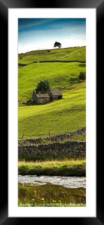Barn in Deepdale, upper Wharfedale, Yorkshire. Framed Mounted Print by Chris North