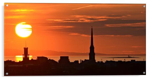 Sunset in Ayr, Scotland Acrylic by Allan Durward Photography