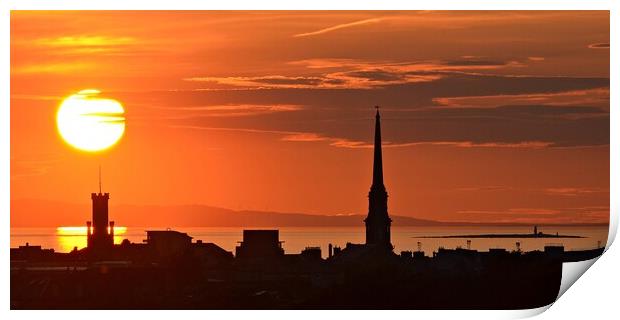Sunset in Ayr, Scotland Print by Allan Durward Photography