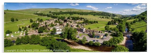 Kettlewell in the Yorkshire Dales. Acrylic by Chris North