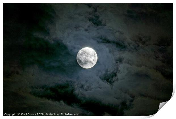 By the light of the silvery moon Print by Cecil Owens