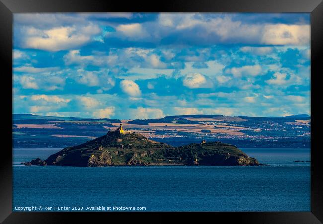 Inchkeith Island, River Forth Estuary Framed Print by Ken Hunter