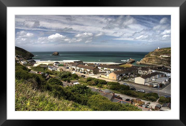 Beach & Harbour of Portreath Framed Mounted Print by Rob Hawkins
