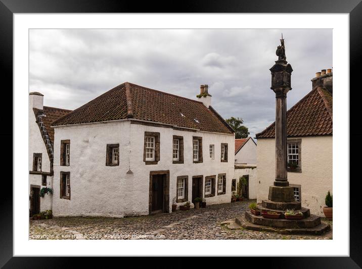 The Mercat Cross and Old Houses, Culross Framed Mounted Print by Ken Hunter