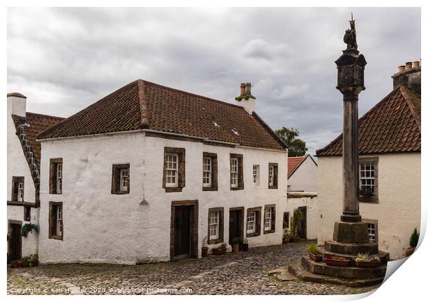 The Mercat Cross and Old Houses, Culross Print by Ken Hunter