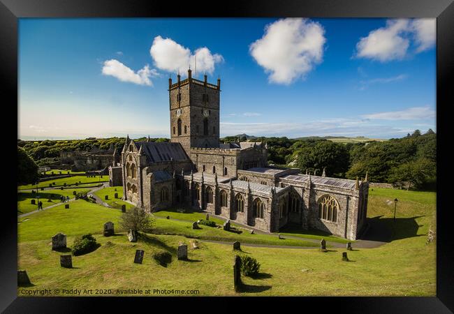 St. David's Cathedral, Pembrokeshire Framed Print by Paddy Art