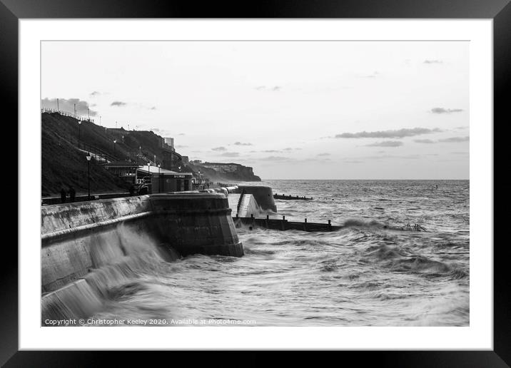 Choppy seas at Cromer Framed Mounted Print by Christopher Keeley