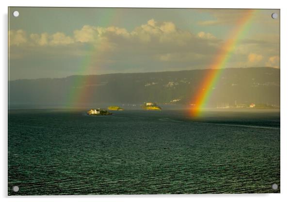 Rainbow Over the Fjord Acrylic by Paddy Art