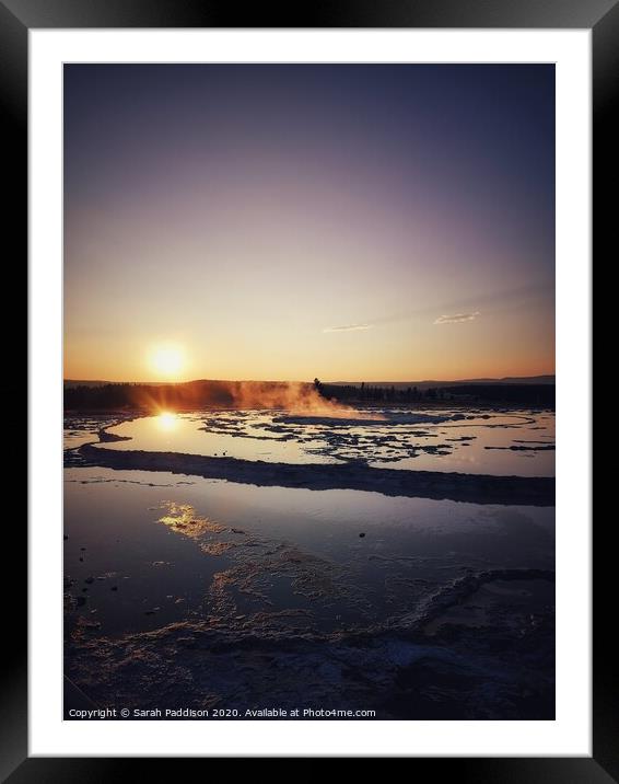 Sunset in Yellowstone Framed Mounted Print by Sarah Paddison