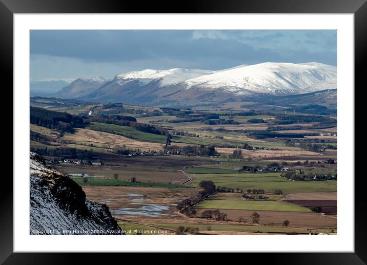 View to the Ochil Hills Framed Mounted Print by Ken Hunter
