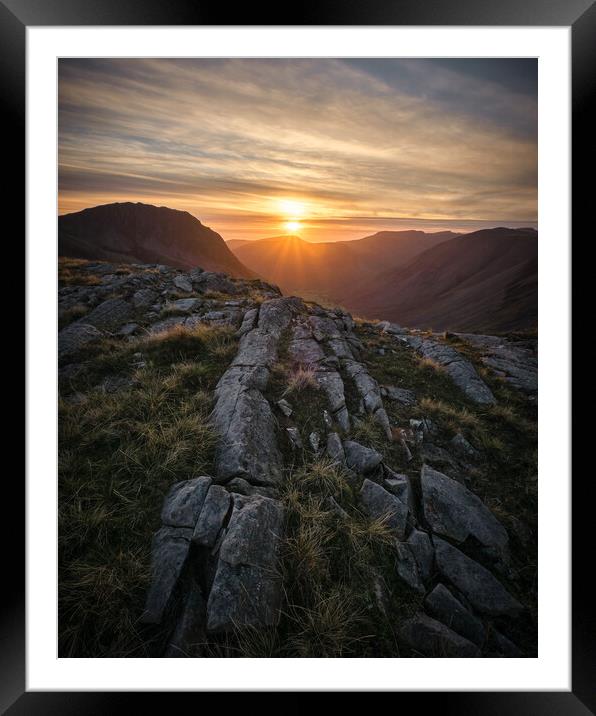 Sunset over Wasdale, The Lake District Framed Mounted Print by Dan Ward